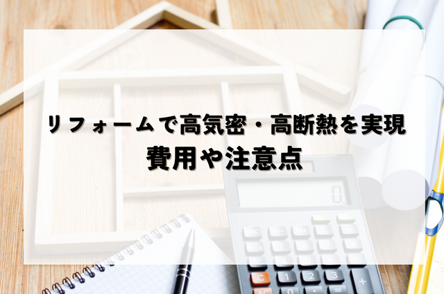 リフォームで高気密・高断熱は実現できる？費用や注意点もご紹介