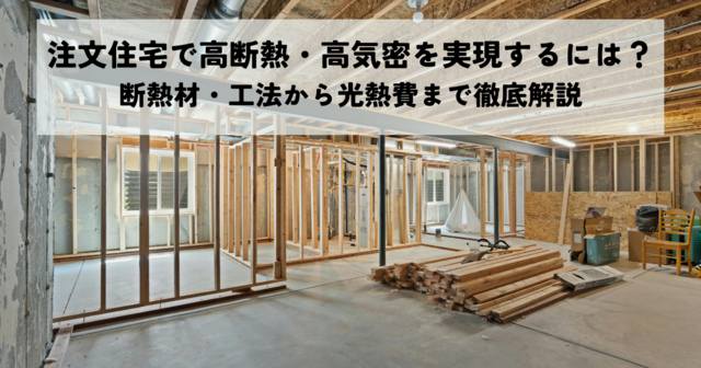 注文住宅で高断熱・高気密を実現するには？断熱材・工法から光熱費まで徹底解説